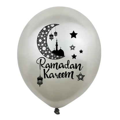 Ballons en Latex Ramadan Kareem et Eid Mubarak - 10 Pièces