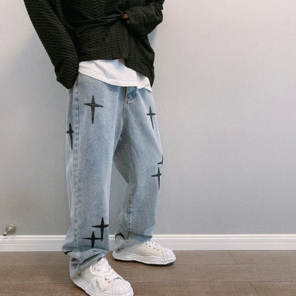 Jean Baggy Imprimé Homme - Style Streetwear 2023