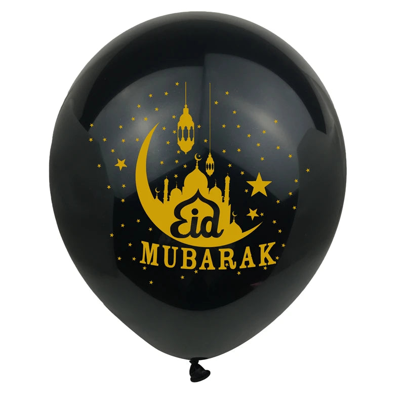 Ballons en Latex Ramadan Kareem et Eid Mubarak - 10 Pièces