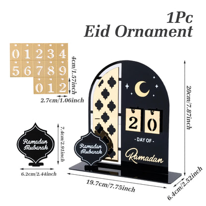 Calendrier Acrylique Compte à Rebours Ramadan 2025