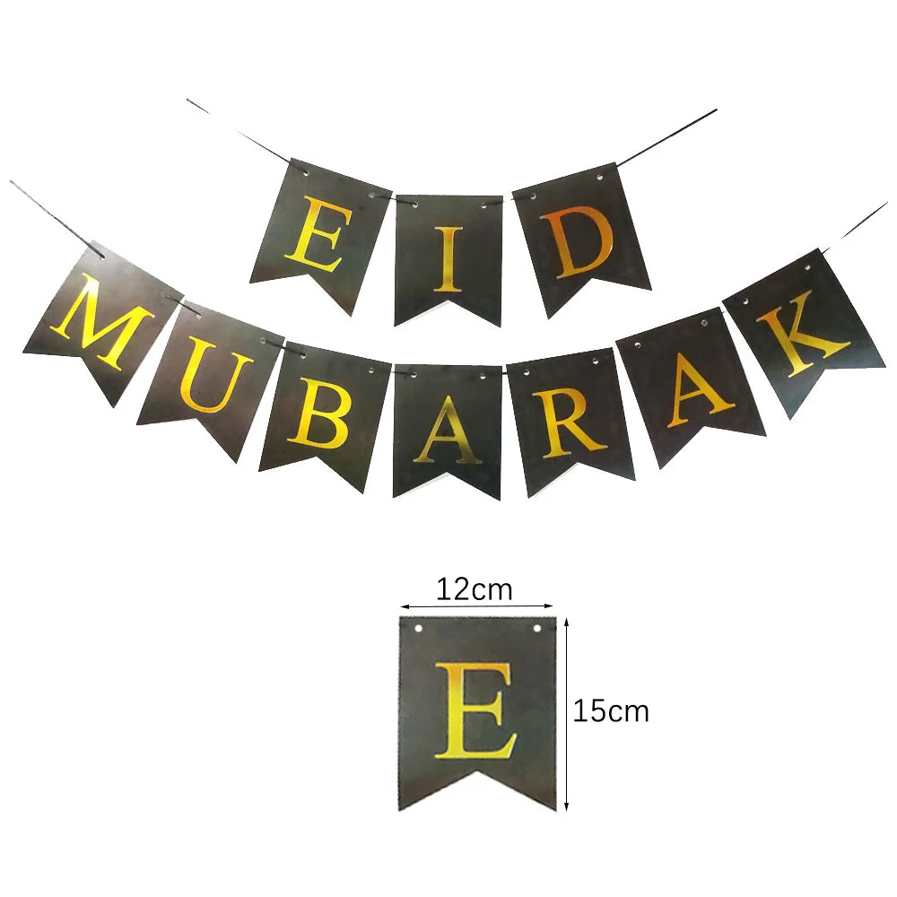 Bannière Ramadan Kareem et Eïd Mubarak - Étoile et Lune