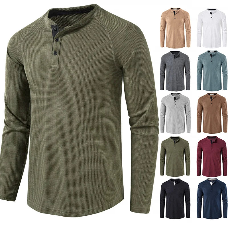 T-shirt Henley Coton Homme - Automne 2024