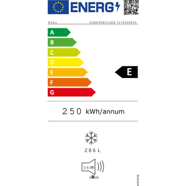 Congélateur BEKO B3RMFNE314XB Acier 185 x 60 cm